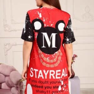 Rochie dama Cartoons In My Life Rosu - imagine 2