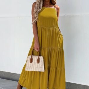 Rochie dama CoolSuumer Mustar - imagine 1