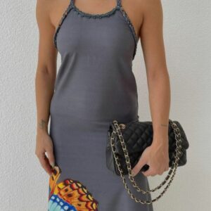 Rochie dama Give Me Butterflies Gri - imagine 1