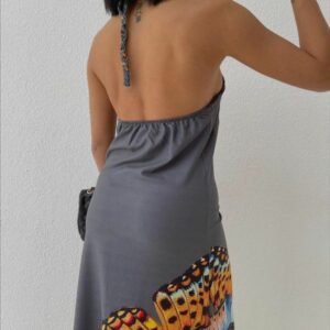 Rochie dama Give Me Butterflies Gri - imagine 3