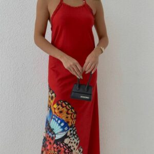 Rochie dama Give Me Butterflies Rosu - imagine 1