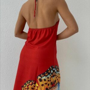 Rochie dama Give Me Butterflies Rosu - imagine 2