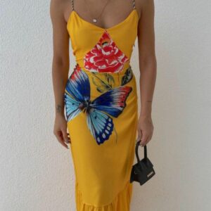 Rochie dama I Want Butterflies Galben - imagine 1