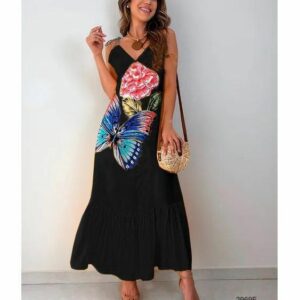 Rochie dama I Want Butterflies Negru - imagine 1