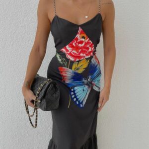 Rochie dama I Want Butterflies Negru - imagine 2