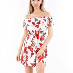 Rochie dama Klausa Alb si Rosu - imagine 1