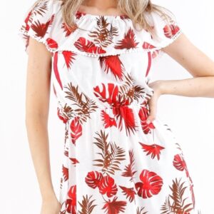 Rochie dama Klausa Alb si Rosu - imagine 3