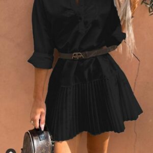 Rochie dama Plisata Lisa Negru - imagine 2