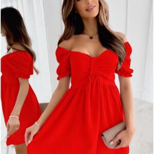 Rochie dama Samathe Rosu - imagine 1