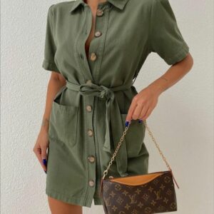Rochie dama Sarafan Jenny Kaki - imagine 1