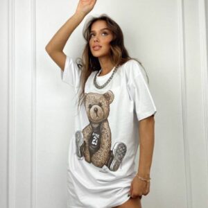 Rochie casual dama BabyBear Alb - imagine 1