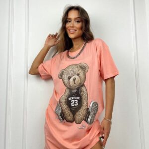 Rochie casual dama BabyBear Piersica - imagine 1