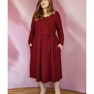 Rochie dama Sylvye bordo - imagine 5