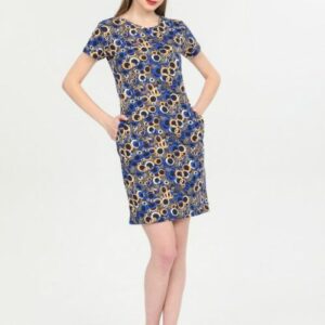 Rochie dama cu buzunare Delilah Bleumarin - imagine 1
