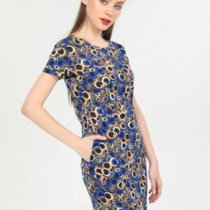 Rochie dama cu buzunare Delilah Bleumarin - imagine 2