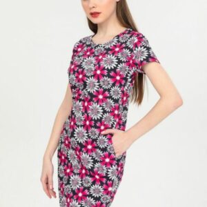 Rochie dama cu buzunare Delilah Fucsia - imagine 3