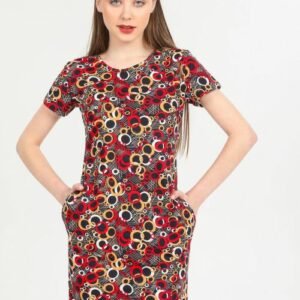 Rochie dama cu buzunare Delilah Rosu - imagine 1