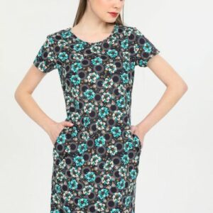 Rochie dama cu buzunare Delilah Turcoaz - imagine 2