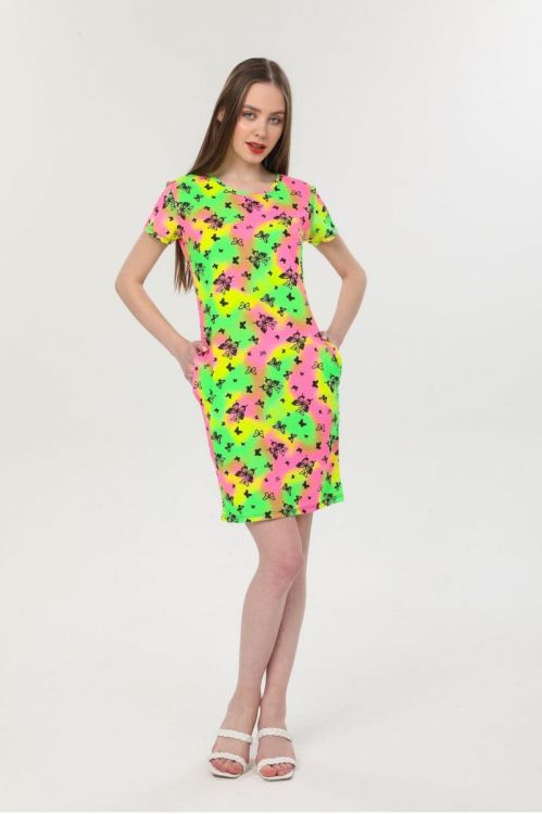 Rochie-dama-cu-buzunare-Delilah-Verde-Neon.jpeg