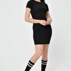 Rochie dama cu jambiere Maxine negru - imagine 2