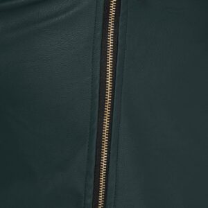 Rochie dama din piele ecologica Mixa verde inchis - imagine 4