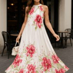 Rochie dama plisata Sandra alb