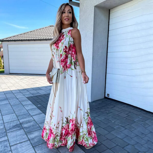 Rochie dama plisata Sandra alb