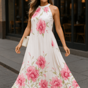 Rochie dama plisata Sandra alb