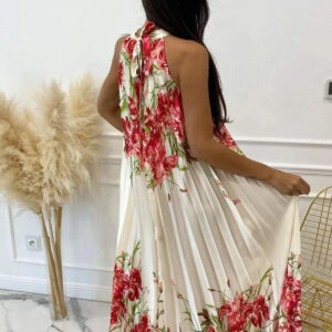 Rochie dama plisata Sandra alb