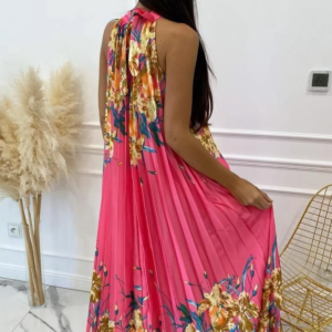 Rochie dama plisata Sandra roz