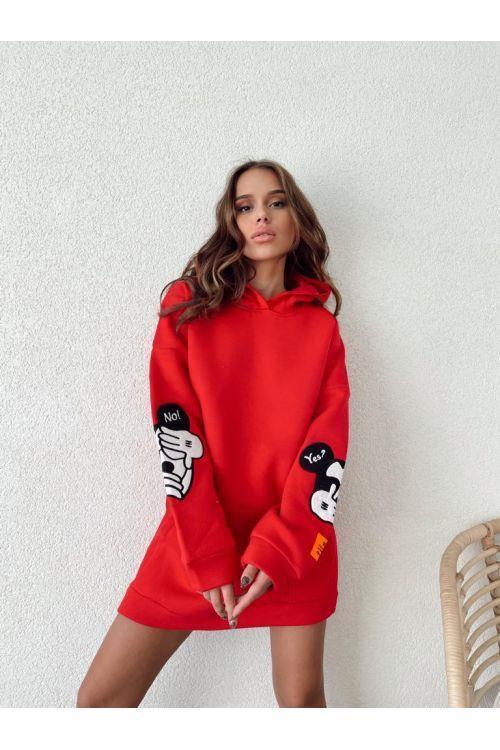 Rochie-dama-stil-hanorac-Yes-or-No-rosu.jpg