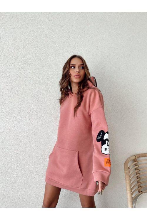 Rochie-dama-stil-hanorac-Yes-or-No-roz.jpg