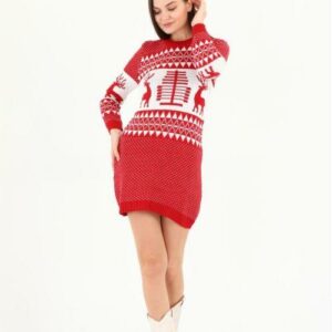 Rochie dama tricotata Christmas Deer - imagine 1