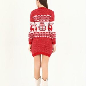 Rochie dama tricotata Christmas Deer - imagine 2