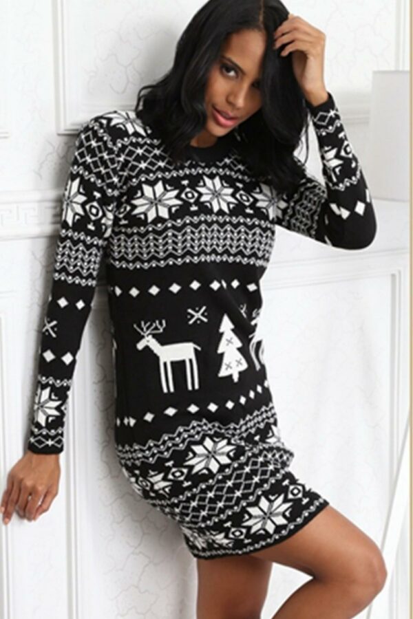 Rochie-dama-tricotata-Christmas-Four-Negru.jpg