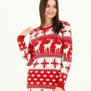 Rochie dama tricotata Christmas Moose - imagine 1