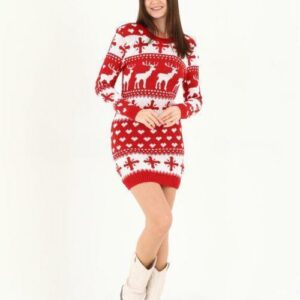 Rochie dama tricotata Christmas Moose - imagine 2