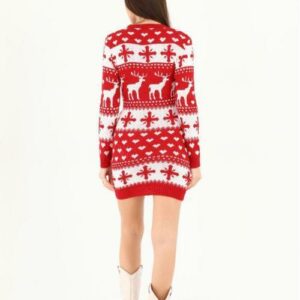 Rochie dama tricotata Christmas Moose - imagine 3