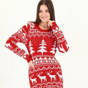 Rochie dama tricotata Christmas Tree - imagine 3