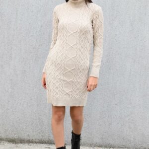 Rochie dama tricotata Misha crem - imagine 1