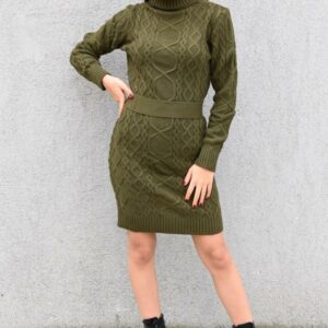 Rochie dama tricotata Misha kaki - imagine 1