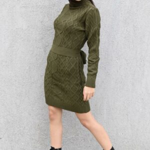Rochie dama tricotata Misha kaki - imagine 3