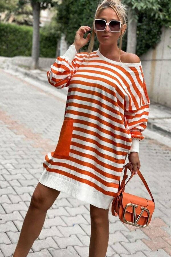 Rochie-dama-tricotata-Simmy-portocaliu.jpg