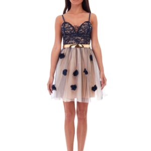 Rochie de ocazie FLOWER bleumarin - imagine 1