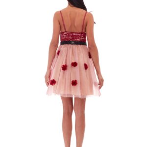 Rochie de ocazie FLOWER visiniu - imagine 2