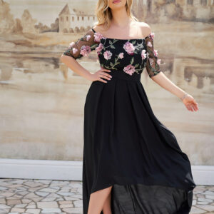 Rochie de ocazie in clos Dyandra negru - imagine 1