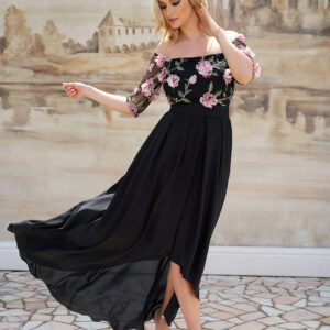 Rochie de ocazie in clos Dyandra negru - imagine 3