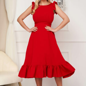 Rochie din material subtire tip in rosie - imagine 2