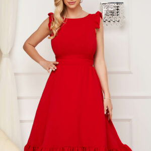 Rochie din material subtire tip in rosie - imagine 4