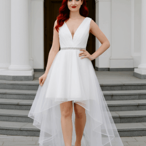 Rochie lunga din tulle Sandra alb